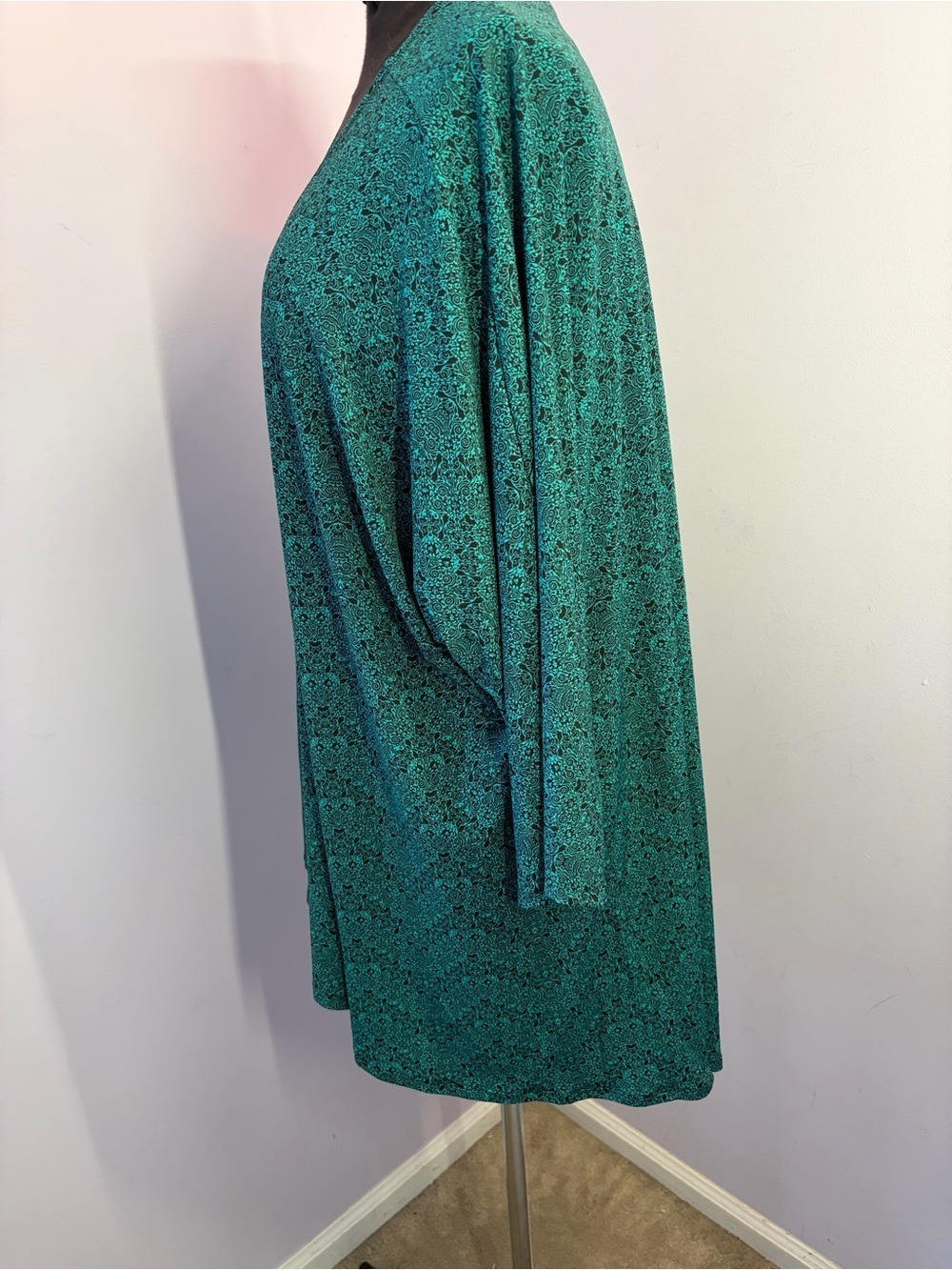 LuLaRoe Teal  Printed Jacket,EUC,Size L - Picture 4 of 11